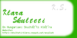 klara skulteti business card